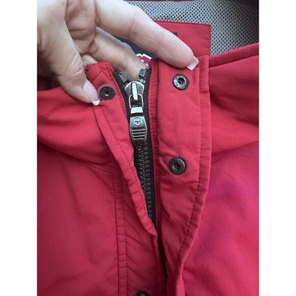 Victorinox Packable Jacket Men 2XL Hood Water Wind Resistant Red Hiking Outdoors - Picture 4 of 16